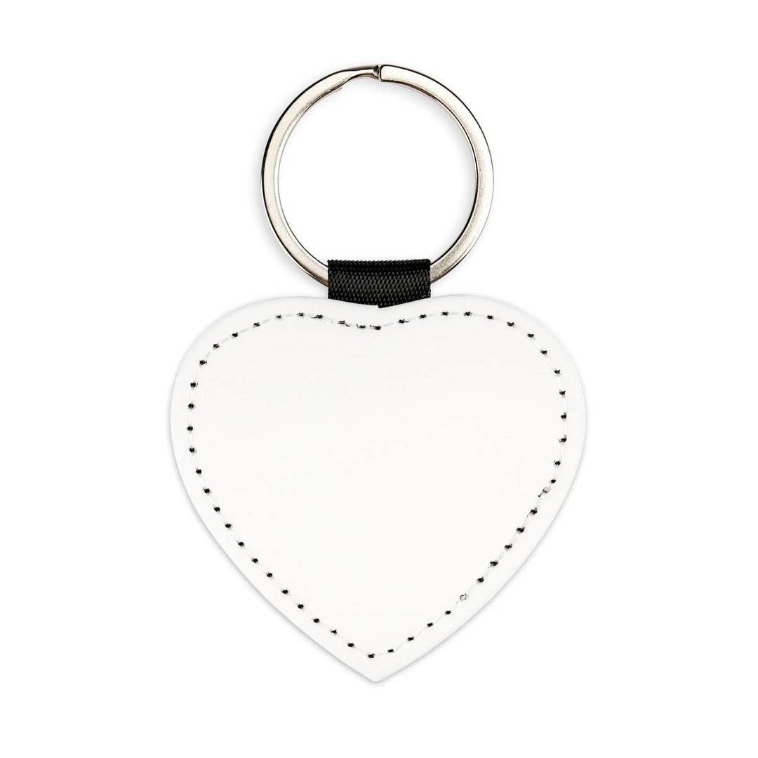 Herz Schlüsselanhänger aus Kunstleder blanko Vorderseite