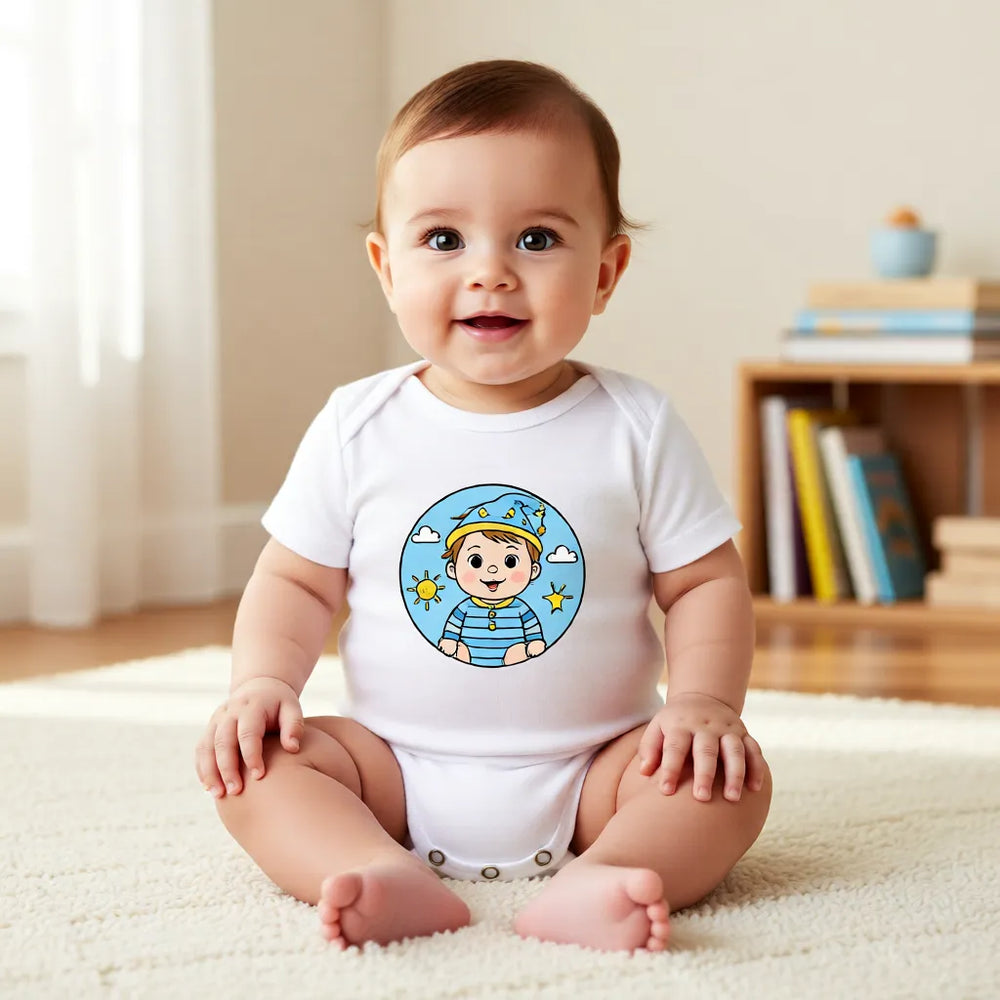 Personalisierter Baby Body mit kindlichem Motiv Beispiel