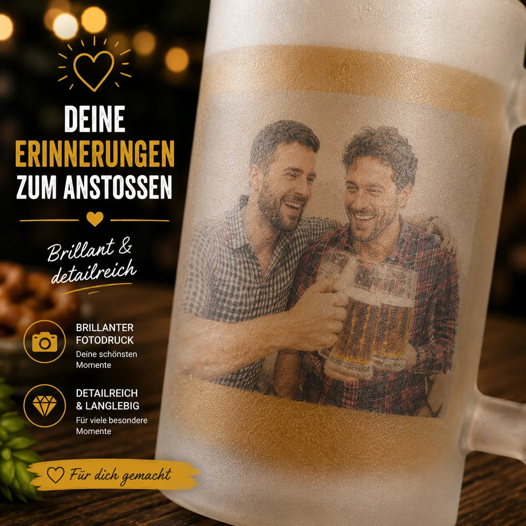 Personalisierter Bierkrug mit detailreichem Fotodruck