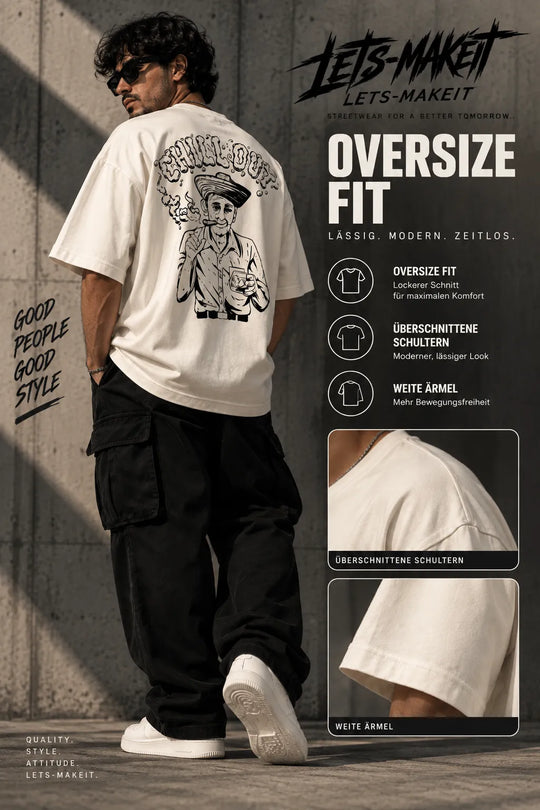 CHILLOUT Oversize T-Shirt mit überschnittenen Schultern und weiten Ärmeln