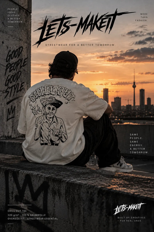 CHILLOUT Oversize T-Shirt in Coconut Milk in urbaner Streetwear-Lifestyle-Szene