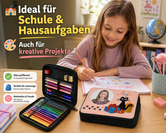 Personalisiertes Federmäppchen für Schule, Hausaufgaben und kreative Projekte