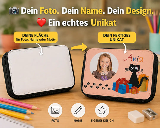 Federmäppchen selbst gestalten mit Foto, Namen oder eigenem Design