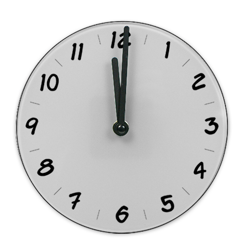 Schwarzes ziffernblatt rahmenlose Glaswanduhr ohne Motiv zur individuellen Gestaltung