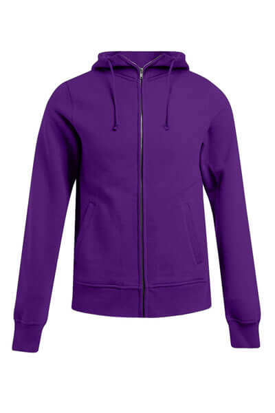 Lila Herren Sweatjacke Chillout Vorderseite mit Reißverschluss und Kapuze