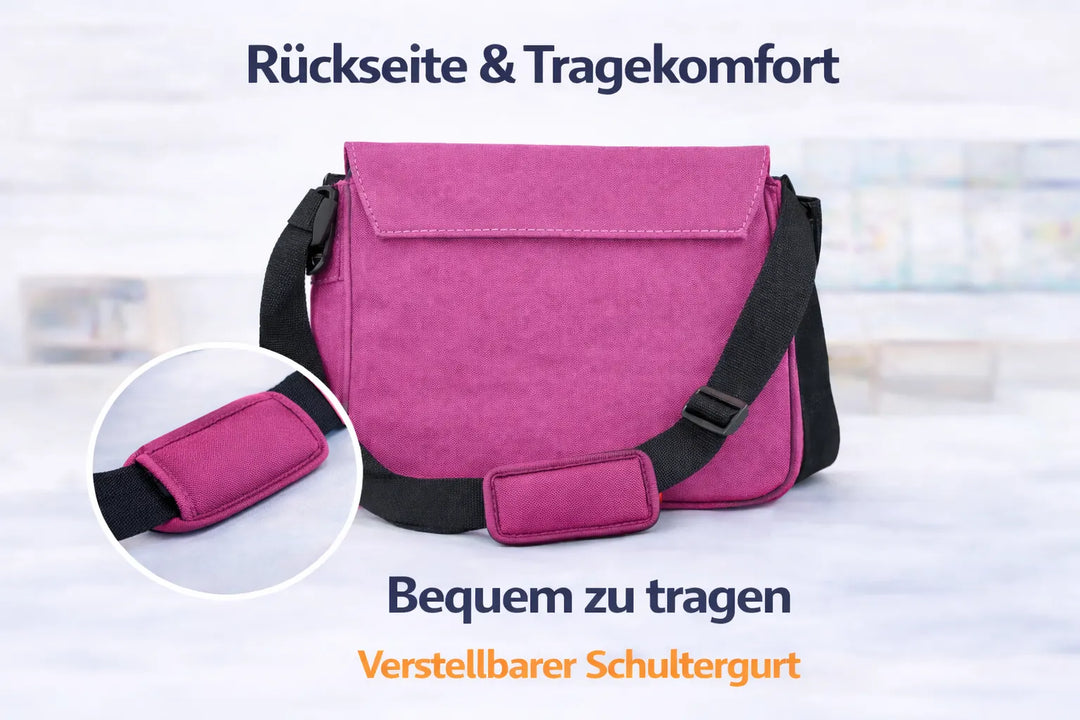 Rückseite der Kindertasche mit verstellbarem gepolstertem Schultergurt