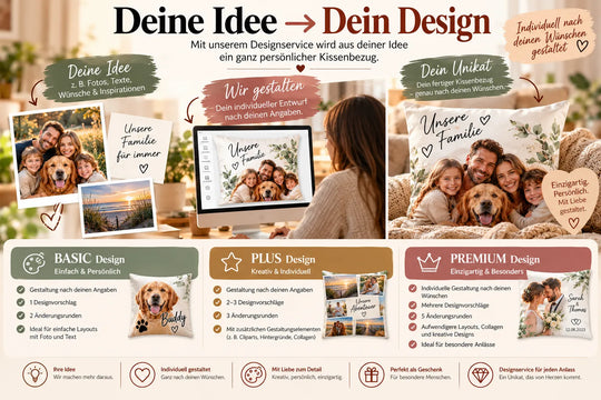 Designservice für personalisierten Kissenbezug – aus deiner Idee entsteht dein individuelles Design