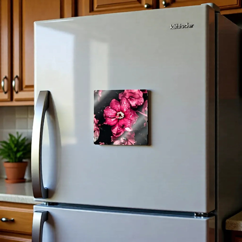 Quadratischer personalisierbarer Kühlschrankmagnet aus weißem Kunststoff für individuelle Gestaltung