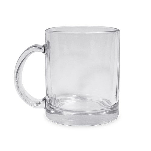 Klare Glastasse aus Glas mit 300 ml Fassungsvermögen, ideal zum Bedrucken mit Foto oder Text