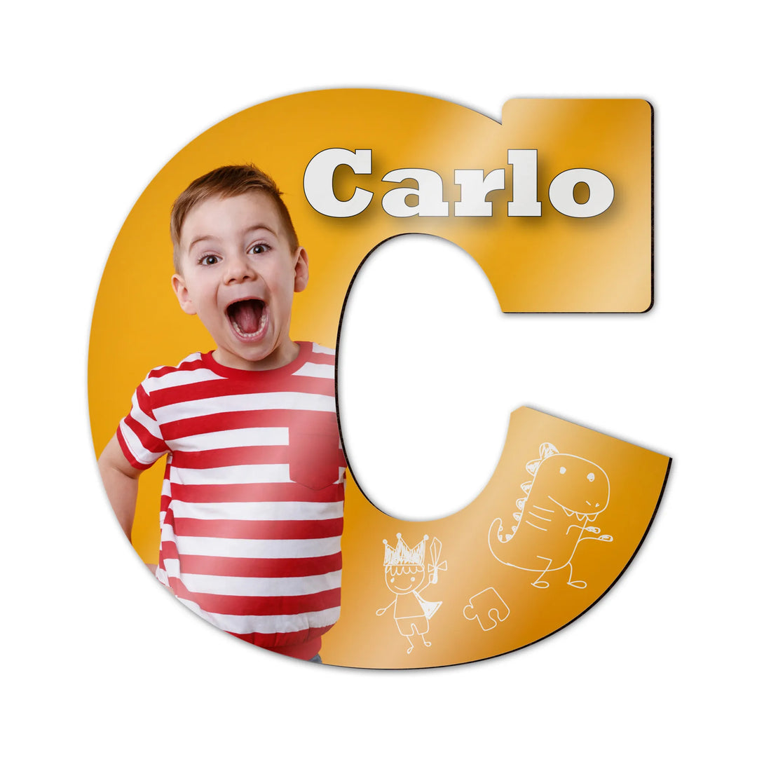 Personalisierter MDF-Buchstabe C mit hochwertigem Fotodruck