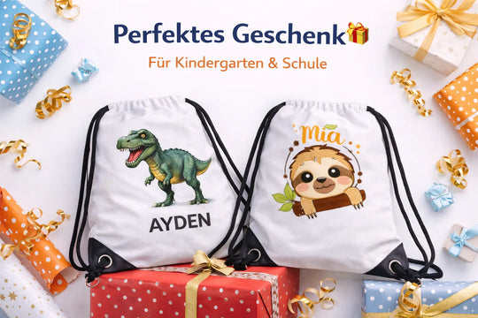 Personalisierter Sportbeutel mit Name als Geschenk für Kinder