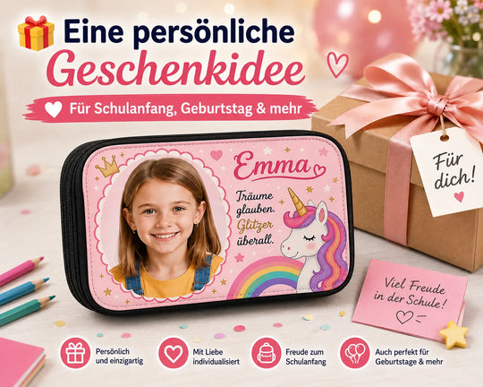 Personalisiertes Federmäppchen als Geschenk zum Schulanfang oder Geburtstag
