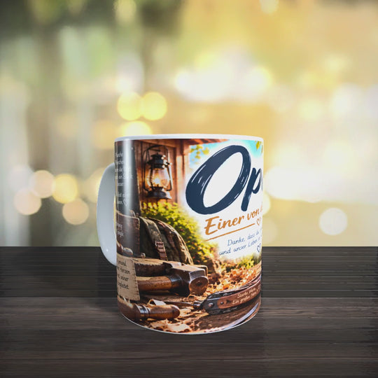 Video der Opa-Tasse „Einer von den Guten“ aus verschiedenen Perspektiven