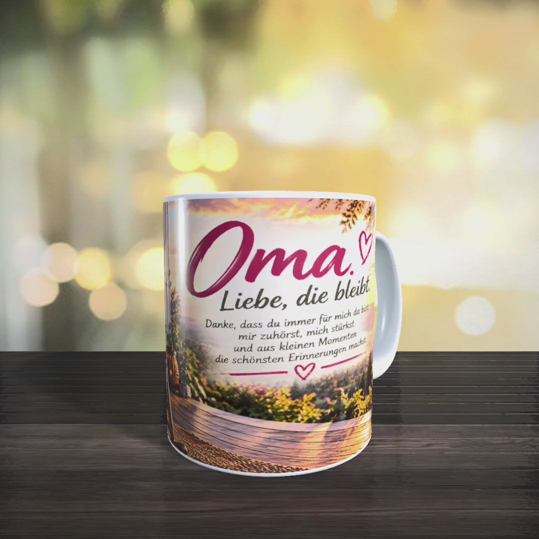 Video der Oma-Tasse „Liebe, die bleibt“ aus verschiedenen Perspektiven