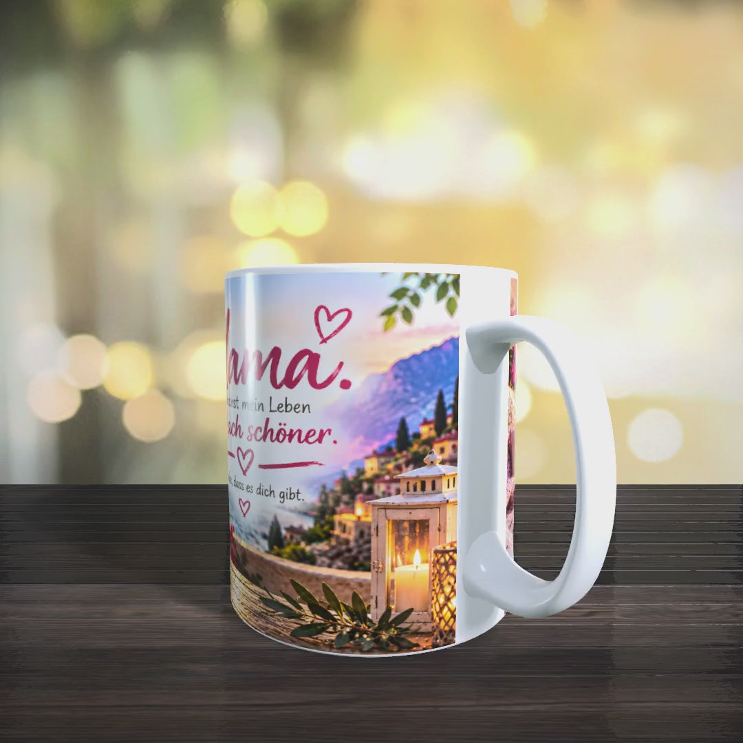 Video der Mama-Tasse „Du machst mein Leben einfach schöner“ aus verschiedenen Perspektiven