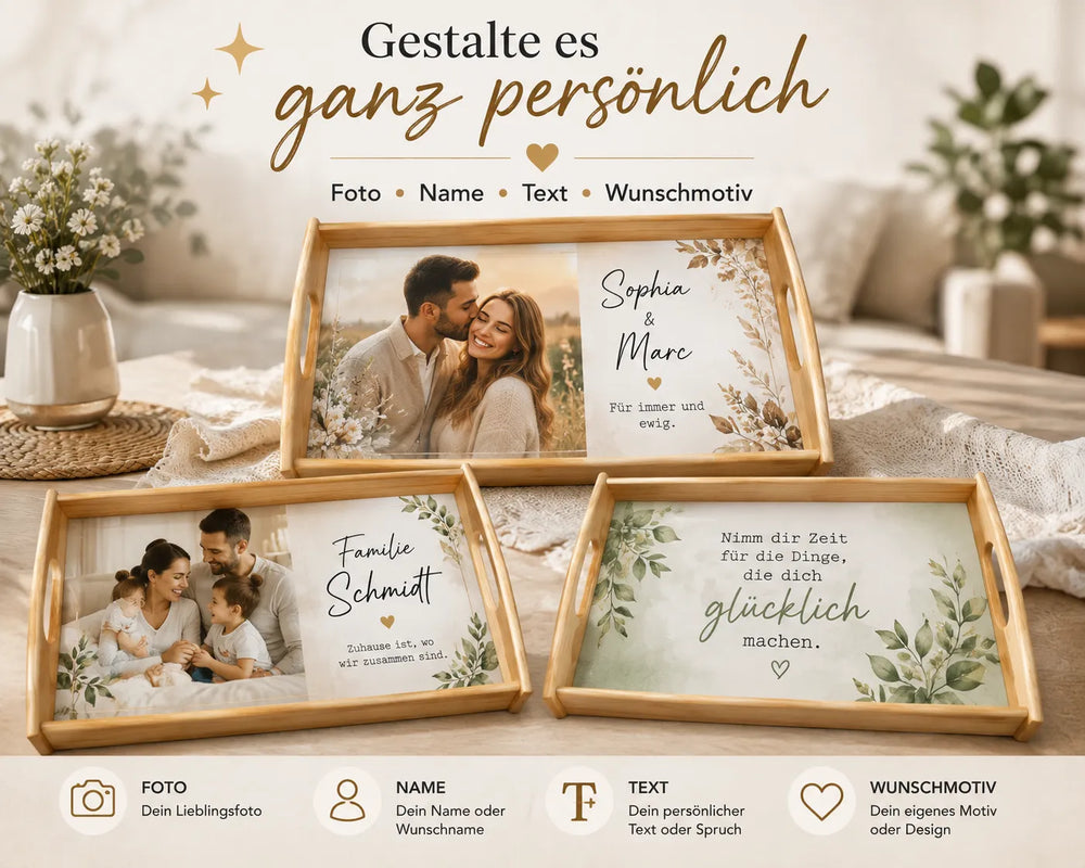 Serviertablett personalisierbar mit Foto, Name, Text oder Wunschmotiv