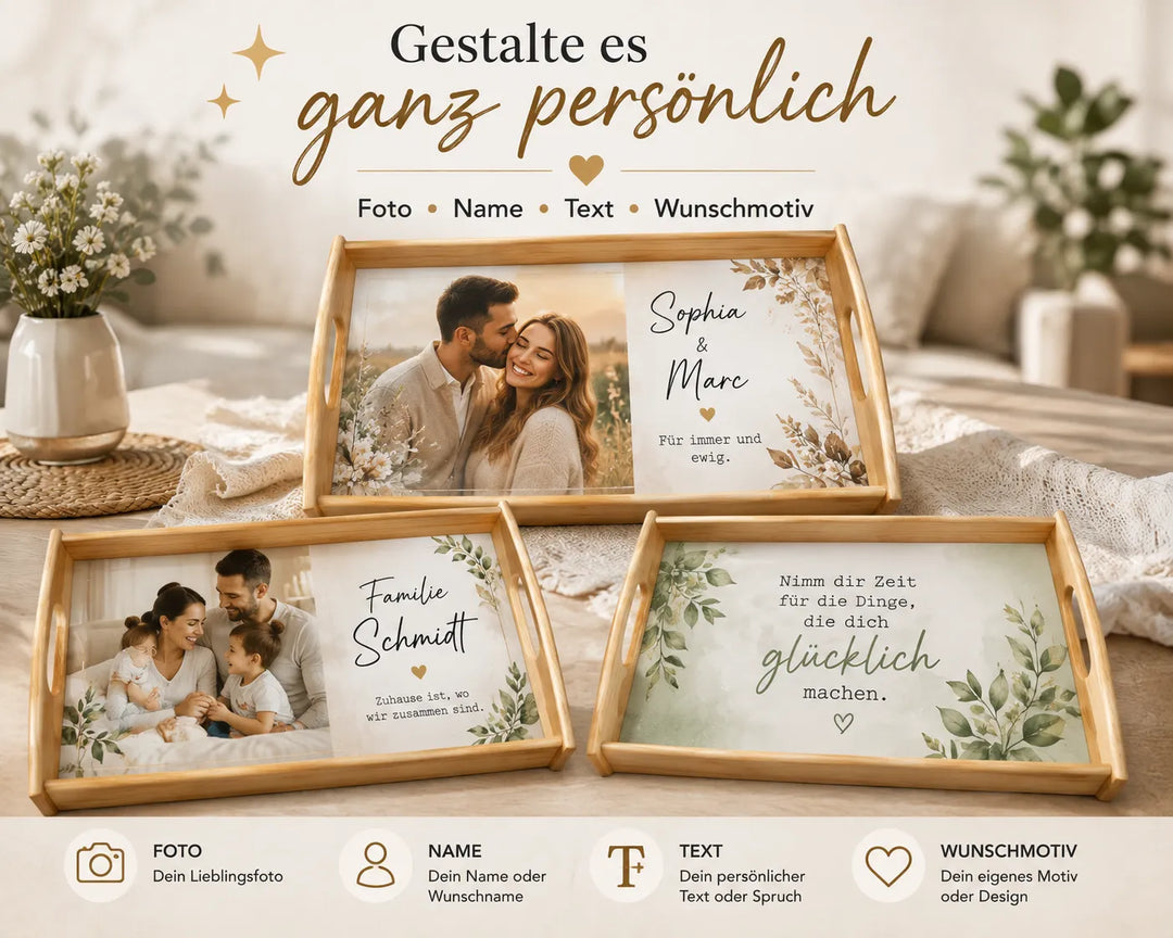 Serviertablett personalisierbar mit Foto, Name, Text oder Wunschmotiv