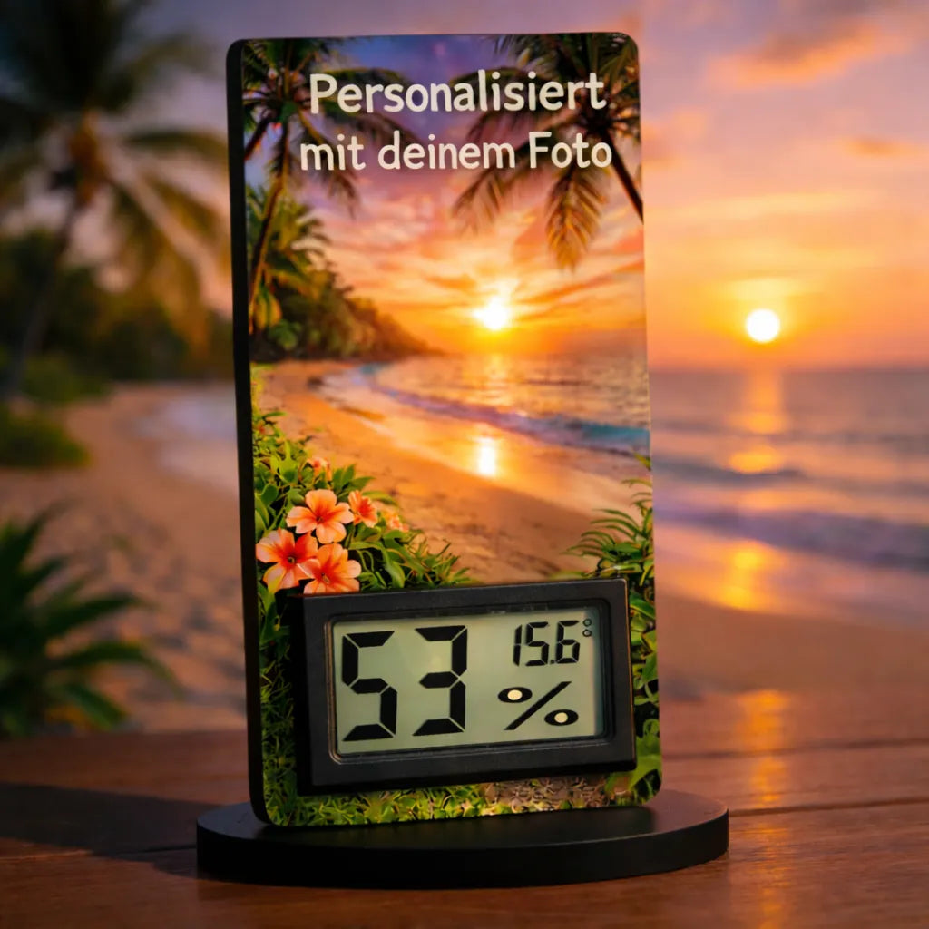 Thermometer und Hygrometer personalisiert mit eigenem Foto oder Wunschmotiv