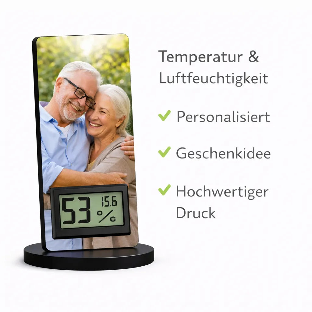 Personalisiertes Thermometer und Hygrometer als individuelle Geschenkidee