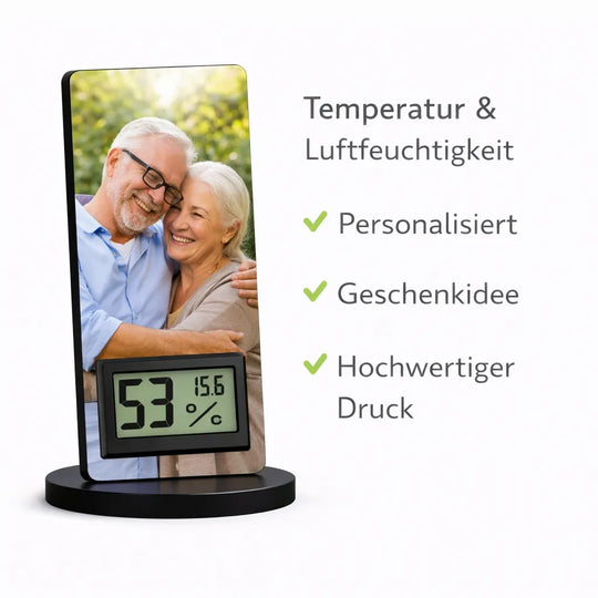 Personalisiertes Thermometer und Hygrometer als individuelle Geschenkidee